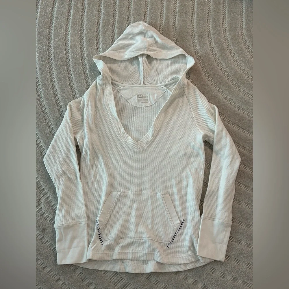 Vintage Y2K Nike Team MLB Los Angeles Dodgers Waffle Knit V-Neck Hoodie - L